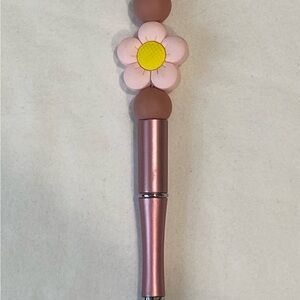 Hand Made Silicone Beaded Flower Pen